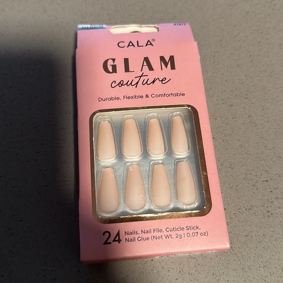 NEW Cala Glue on Nails Press on Nails Duo Black & Gold, Nude Pink - Picture 2 of 6